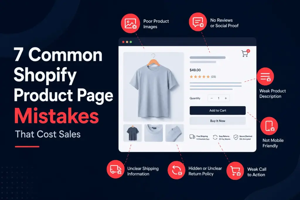7 Common Shopify Product Page Mistakes That Cost Sales